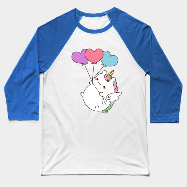 Balloons Unicorn Baseball T-Shirt by mintcorner